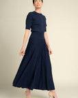 LOUISE — Pleated Knit Maxi Skirt