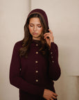 The LILY Knit Cardigan - Wine