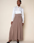 LOUISE — Pleated Knit Maxi Skirt