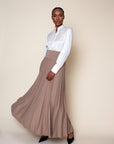 LOUISE — Pleated Knit Maxi Skirt