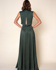 MARGAUX — Open-Back Pleated Gown