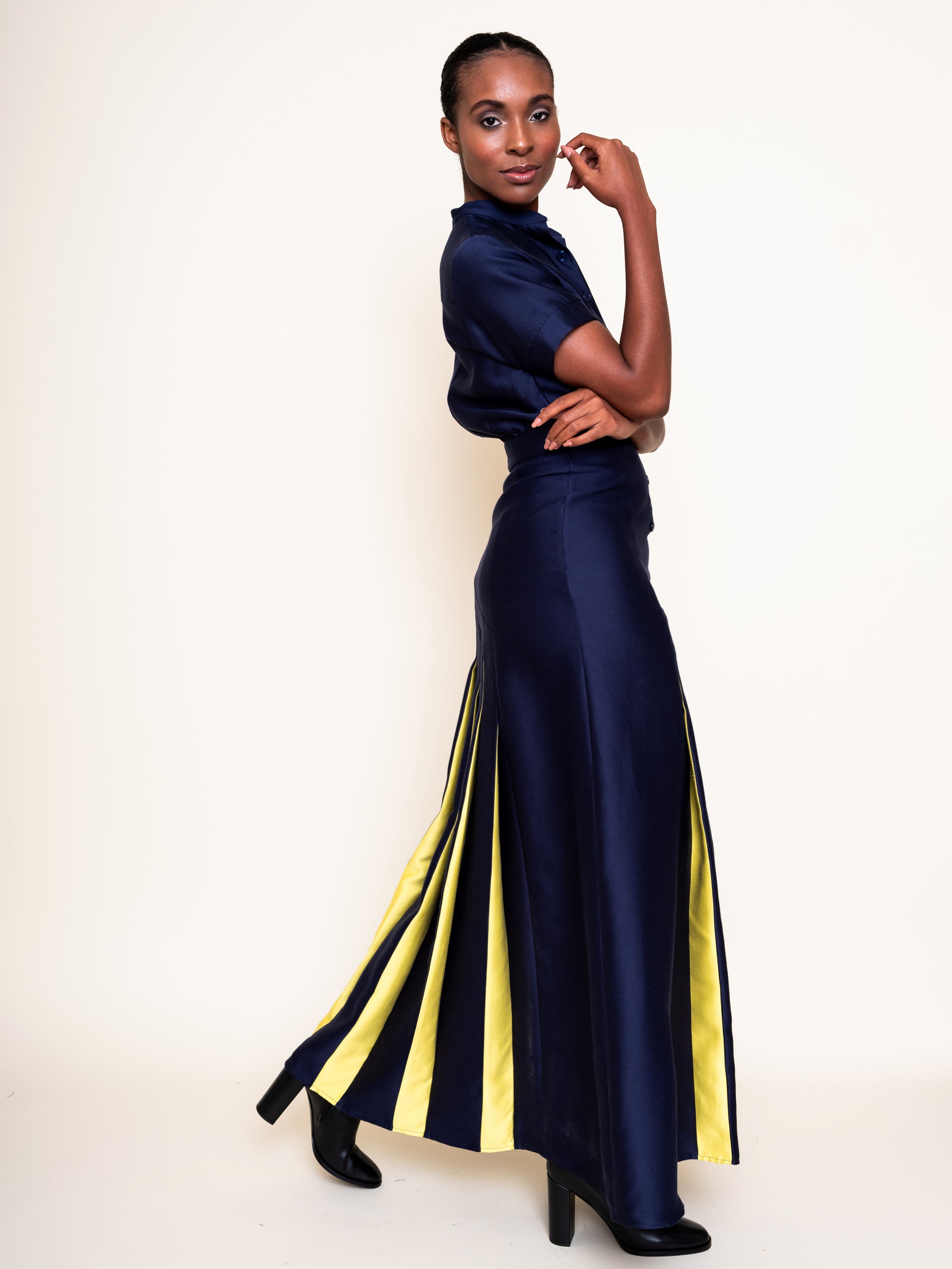 ELLA — Asymmetrical Pleated Dress