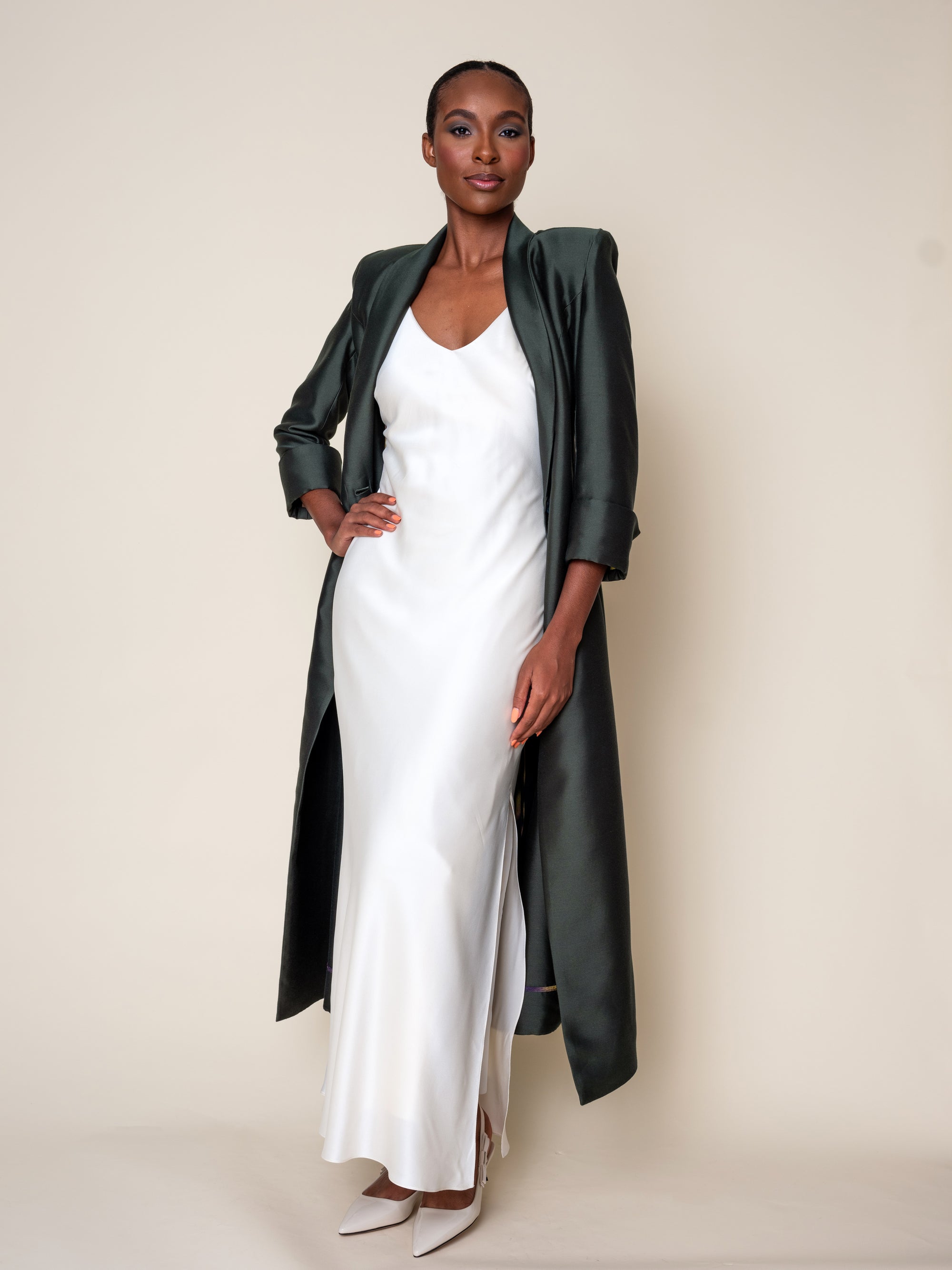 sueded silk dress Erica Tanov Long Lola Sueded Silk Charmeuse Dress