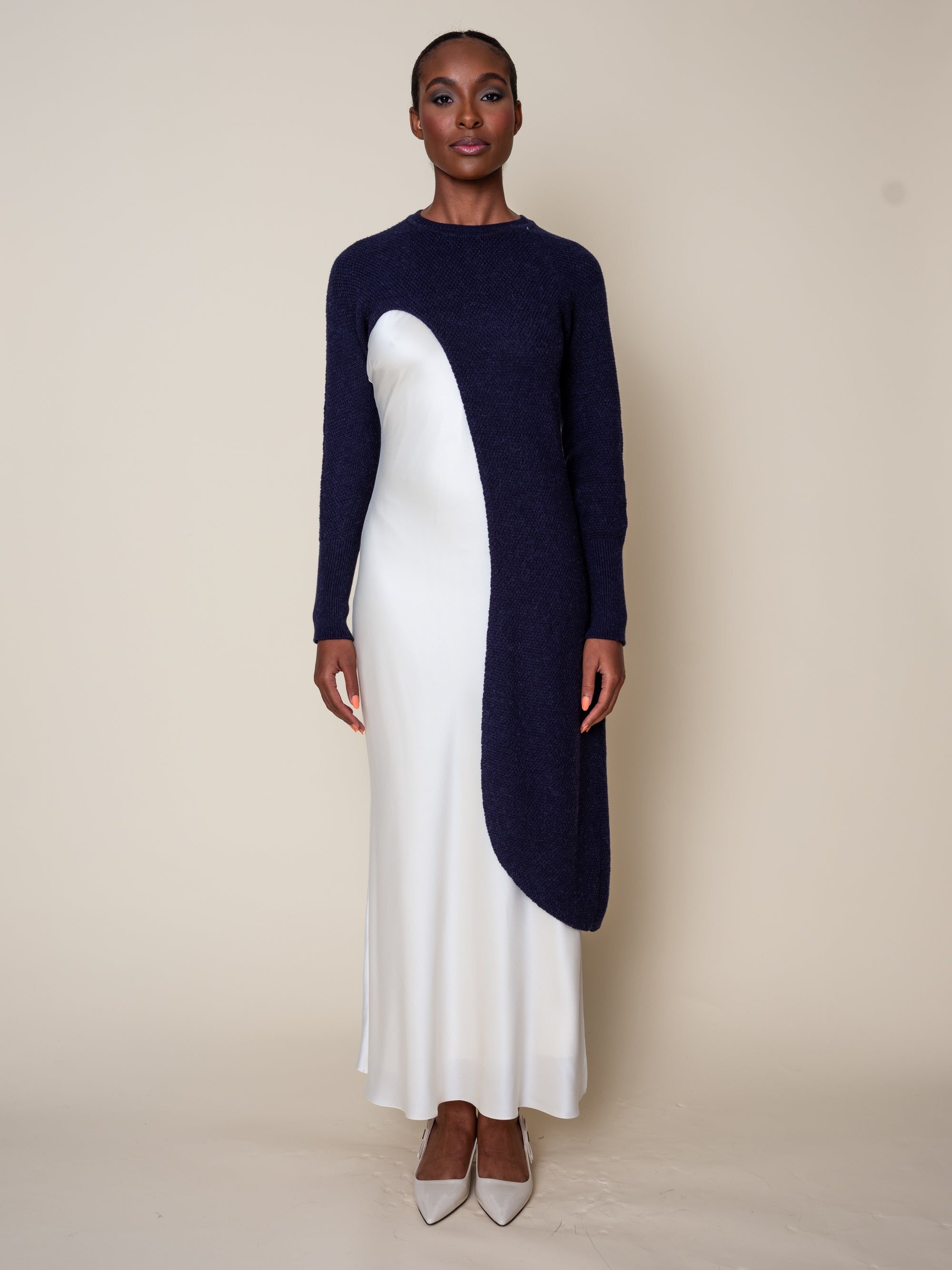 ANDY Sculptural Cut-Out Knit Dress Deep Ocean / XL ANDY Sculptural Cut-Out Knit Dress Deep Ocean / XL