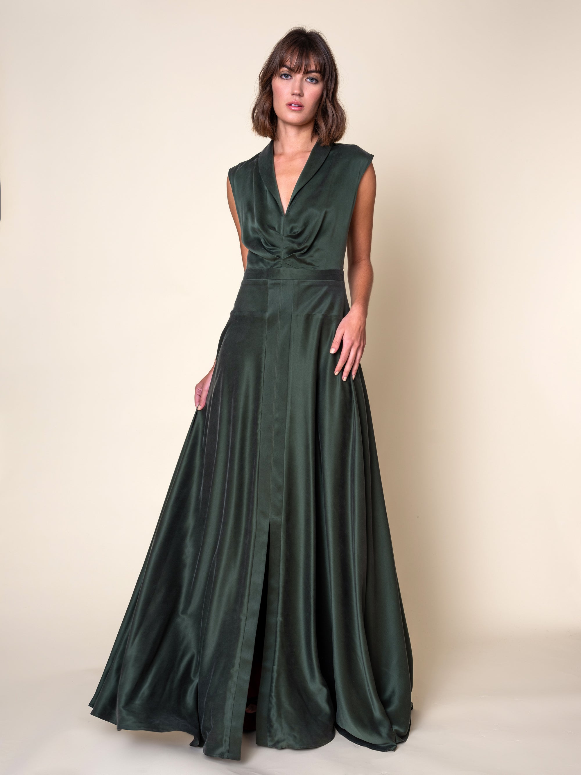 Margaux Gown - Made to Measure - White/Sage / 2 Margaux Gown - Made to Measure - White/Sage / 2