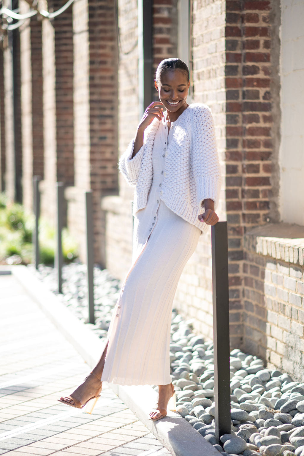 CHRISTINA — Ribbed Button-Front Knit Dress – Daniel Gonzalez Designs